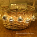 Outdoor Solar Ball Metal Globe String Lights